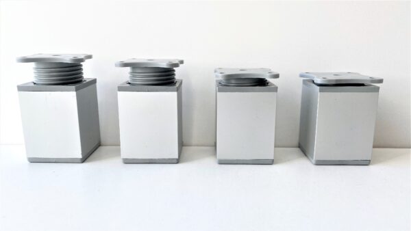 Nóżka meblowa kwadratowa aluminiowa srebrna - obrazek 6