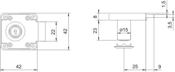 Zamek meblowy LOB ZMB4  ASSA ABLOY - obrazek 6