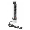 Gniazdo meblowe wpuszczane GTV wysuwne 60 mm 3 x gniazdo + USB Czarne - obrazek 2