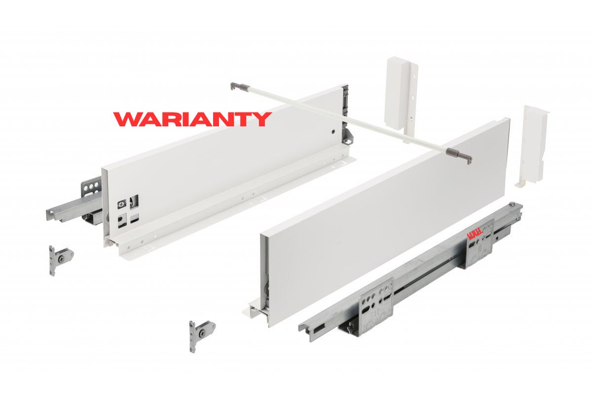 Szuflada AXIS PRO biała PUSH TO OPEN pełny wysuw, cichy domyk