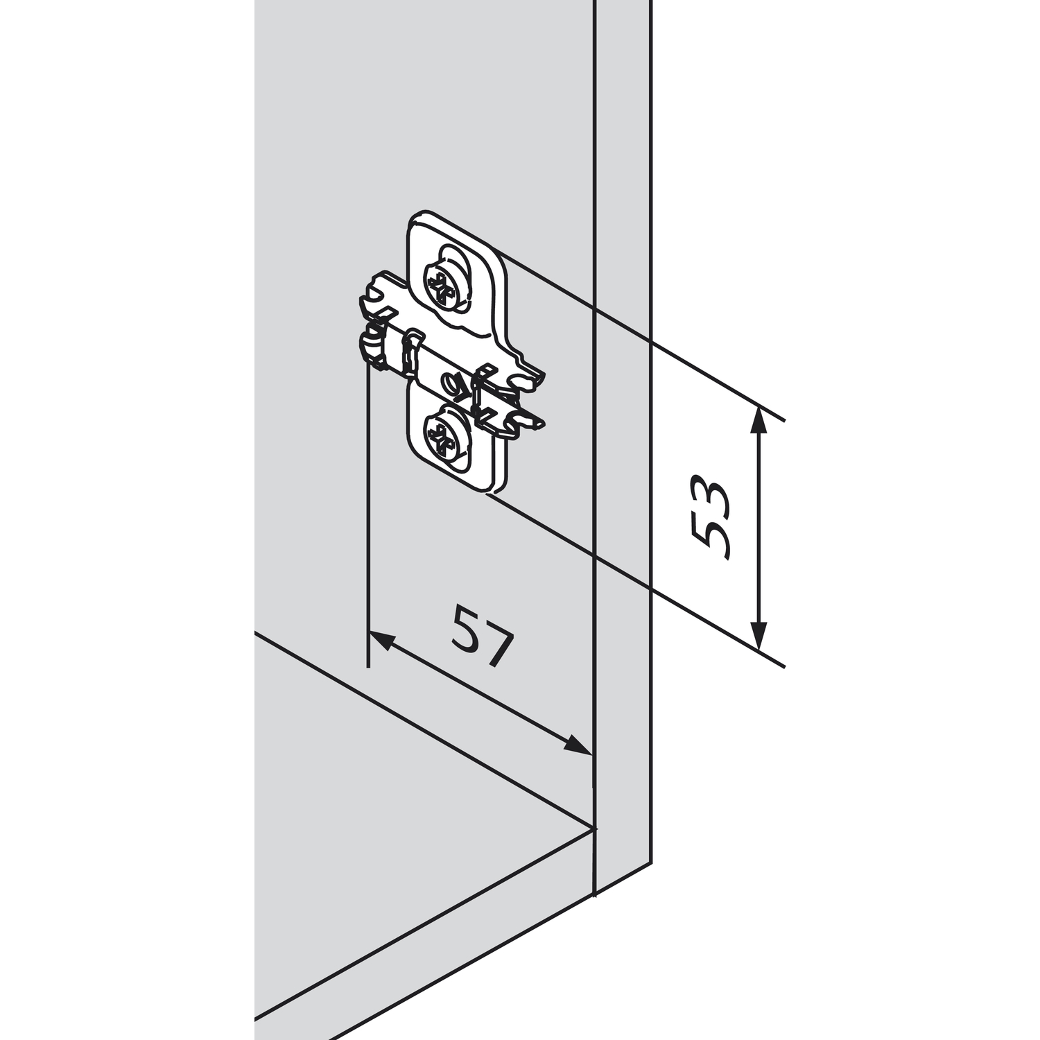 Prowadnik Blum 173L8100 – 0 mm, EURO, drzwi nakładane bliźniaczo - obrazek 3