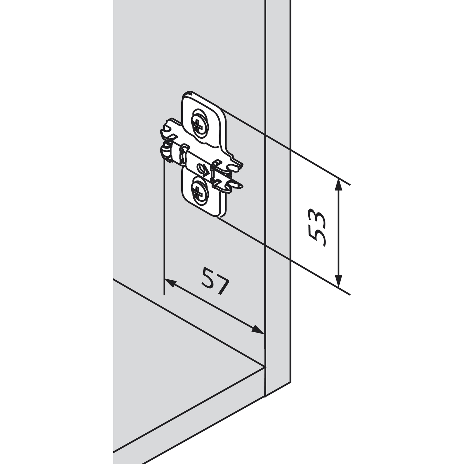 Prowadnik BLUM 174E6100.01 | CLIP EXPANDO 0 mm, krzyżak z kołkami rozporowymi - obrazek 4