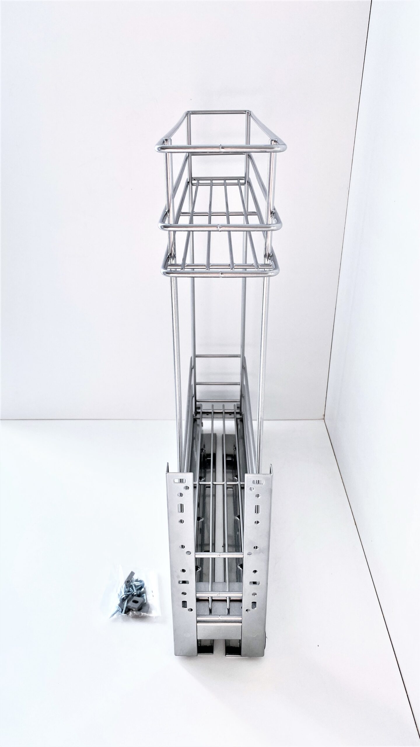 Kosz cargo mini 150 dwupoziomowy STANDARD, mocowanie dolne, P22 srebrny, NOMET W-2311M-150.P22 - obrazek 5