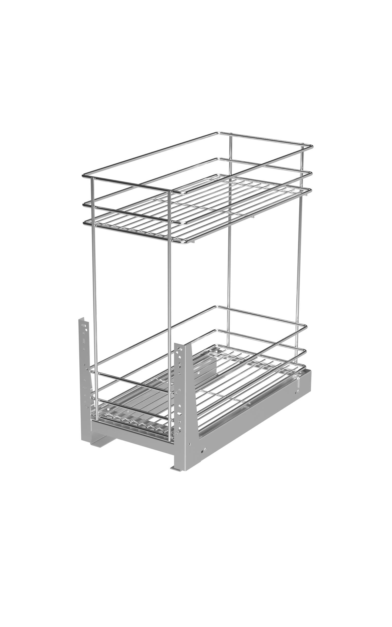Kosz cargo mini 200 dwupoziomowy STANDARD, mocowanie dolne, P22 srebrny, NOMET W-2311M-200.P22 - obrazek 7