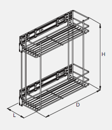 Kosz cargo 150 dwupoziomowy STANDARD, mocowanie boczne, P22 srebrny, NOMET W-2313M-150.P22 - obrazek 4