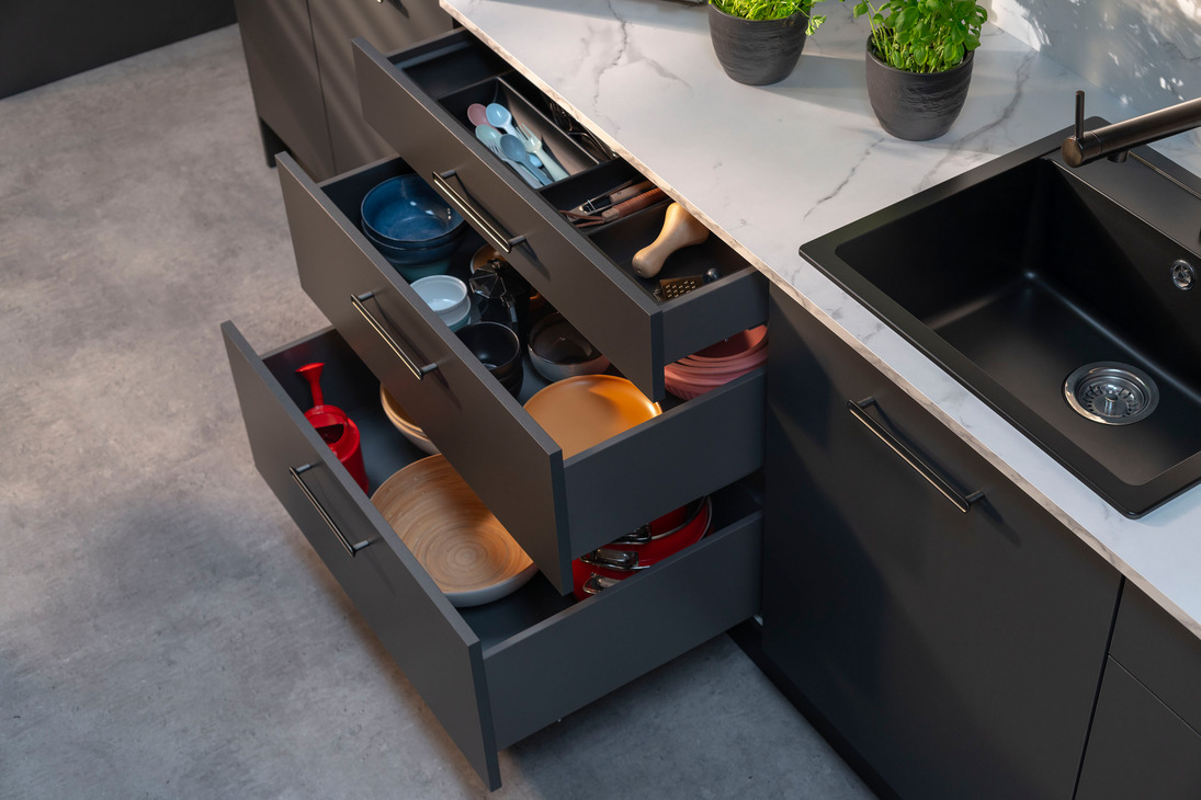 Szuflada Häfele Matrix S Slim 450 mm H84 biała cichy domyk 514.11.824 - obrazek 7