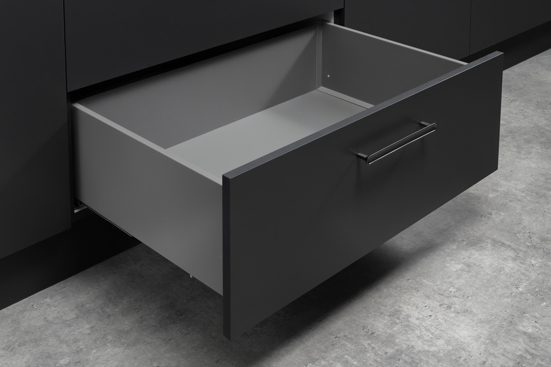 Szuflada Häfele Matrix S Slim 450 mm H199 szara wysoka 514.15.524