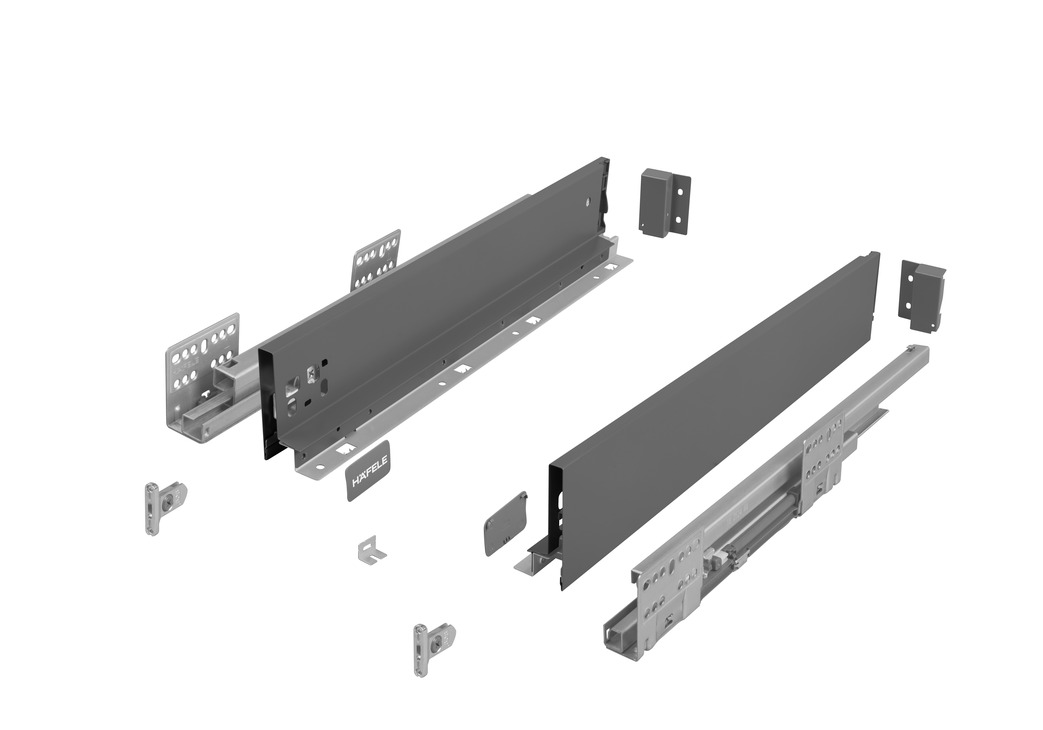 Szuflada Häfele Matrix S Slim 450 mm H84 szara cichy domyk 514.11.524 - obrazek 2