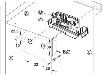 Zawieszka CAMAR 806 1 sztuka + 1 zaślepka (lewa lub prawa) biała Hafele - obrazek 4